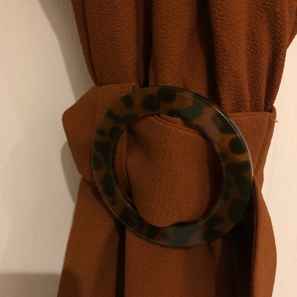 Rust Colored Dress with Tortoise Shell Belt - Picture 2 of 3